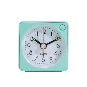 Small battery-powered travel alarm clock